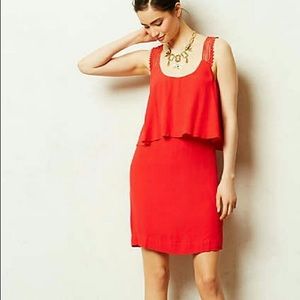 Maeve red layered sleeveless dress